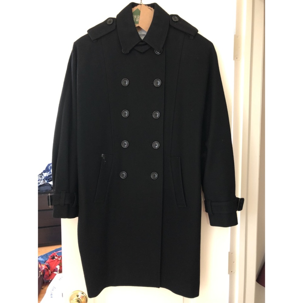 Moschino cheap and chic label black coat